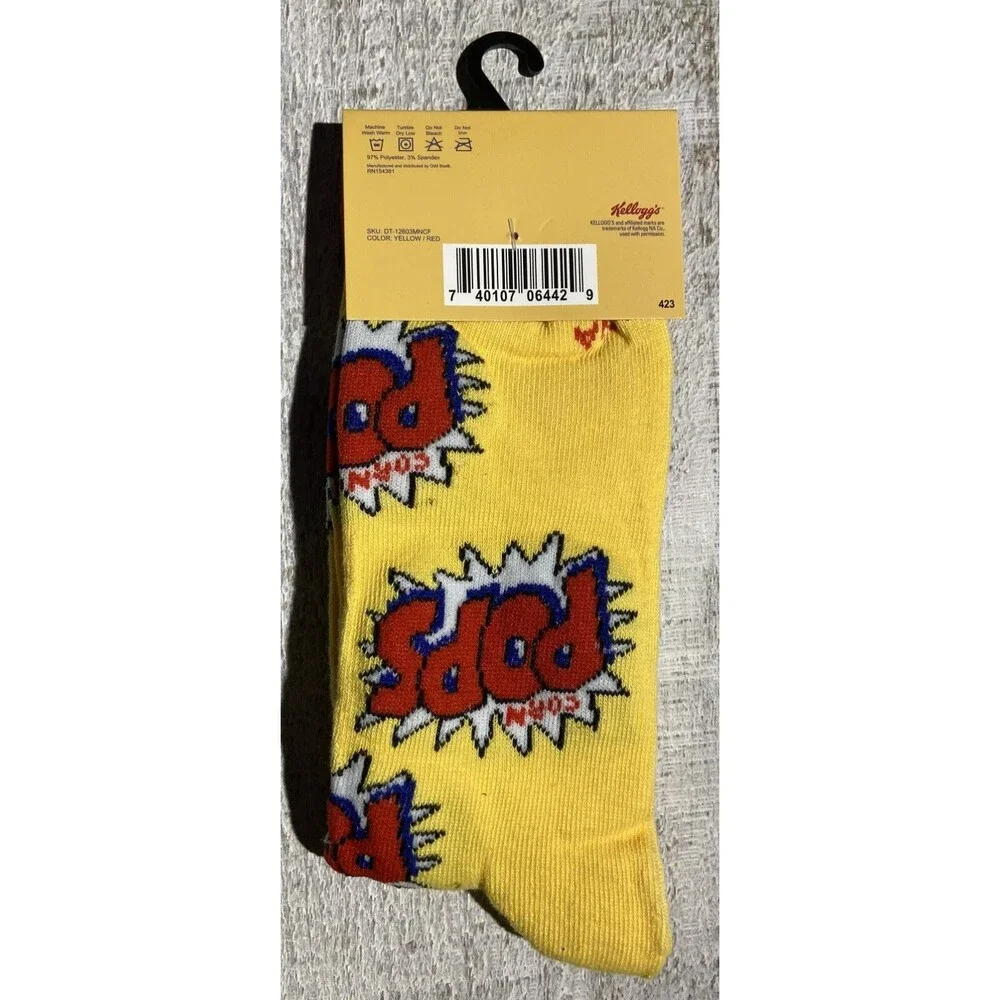 Kellog's Corn Pops Print Novelty Crew Socks - Men’s Size 6-12 - D026